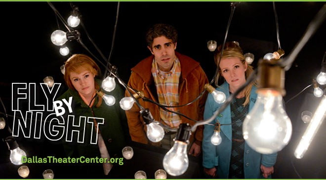Pictured above, left to right: KRISTEN STOKES as Miriam, DAMON DAUNNO as Harold and WHITNEY BASHOR as Daphne in Fly By Night. Photo by Karen Almond. Pictured above, left to right: KRISTEN STOKES as Miriam, DAMON DAUNNO as Harold and WHITNEY BASHOR as Daphne in Fly By Night. Photo by Karen Almond.