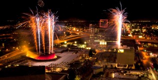 Fireworks at the grand opening of the center in 2009 Fireworks at the grand opening of the center in 2009